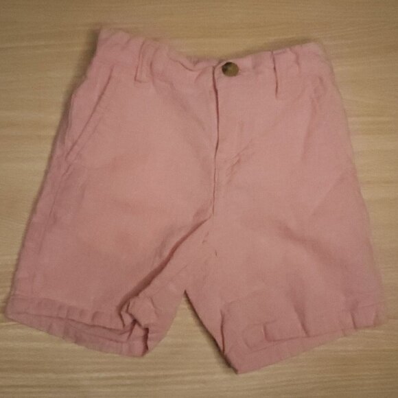 Janie & Jack Infant Boys Pink Linen Blend Shorts 6-12 Months - Picture 1 of 4